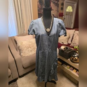 Blue V-Neck Dress J Crew dress ONLY